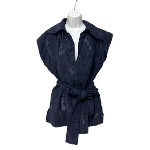 Vivienne Westwood Red Label Blouse Tunic 42 / M Jacquard Embroidered Blue Belted